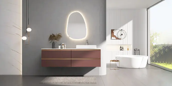 Bathroom vanity with led mirror