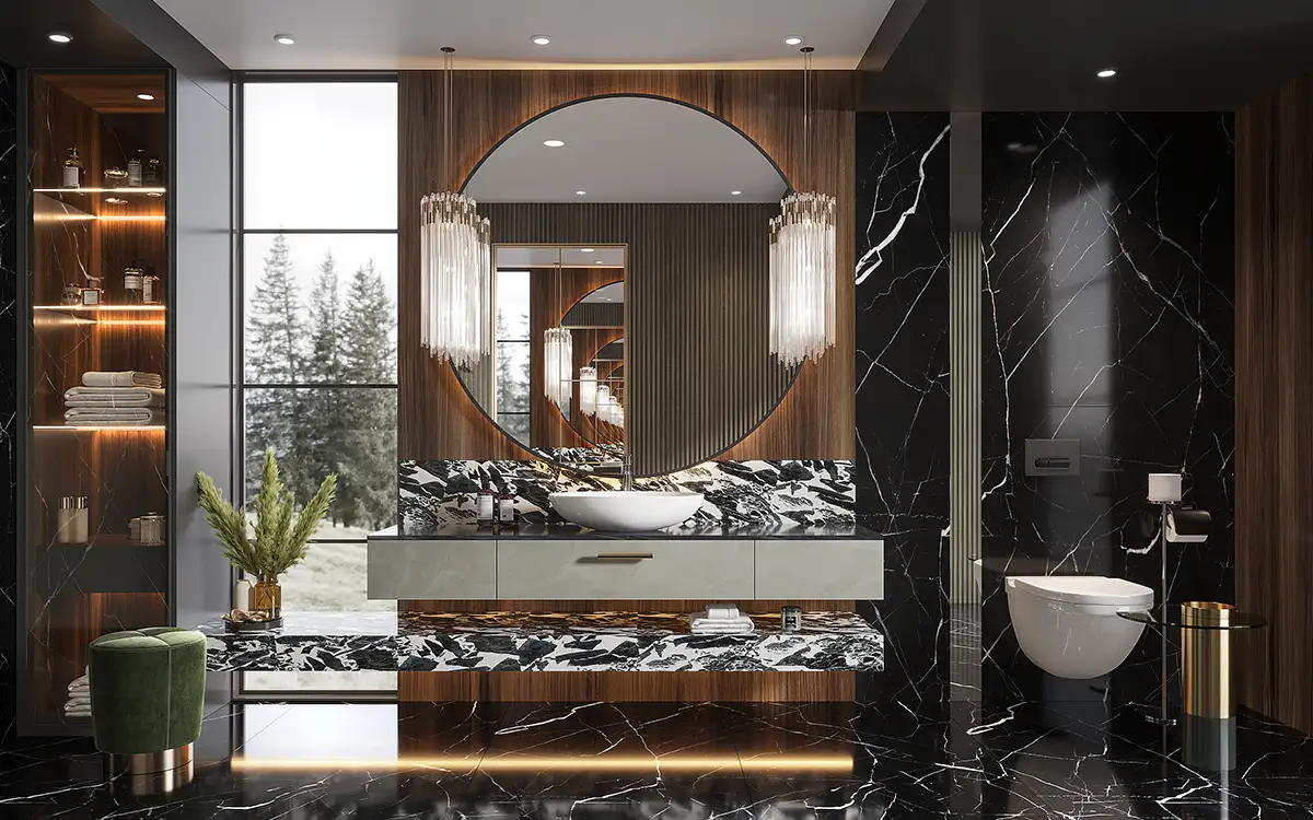 مغسلة معلّقة حديثة بلمسة نهائية من الميلامين OBV23-M01 مغسلة معلّقة حديثة بلمسة نهائية من الميلامين OBV23-M01