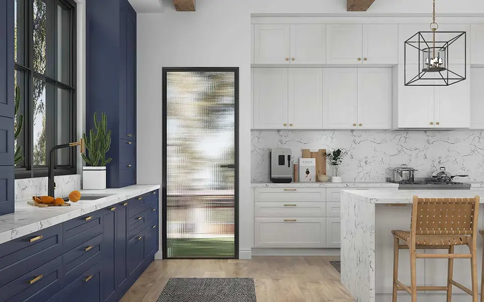 Two Tone Blue and White Kitchen Cabinets Two Tone Blue and White Kitchen Cabinets