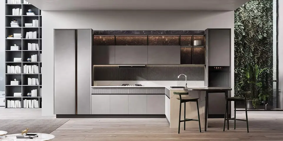Grey Kitchen Cabinets with White Countertops Grey Kitchen Cabinets with White Countertops