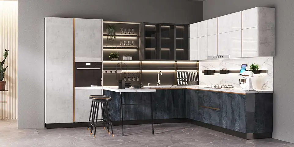 L-shaped Italian Kitchen Cabinets L-shaped Italian Kitchen Cabinets