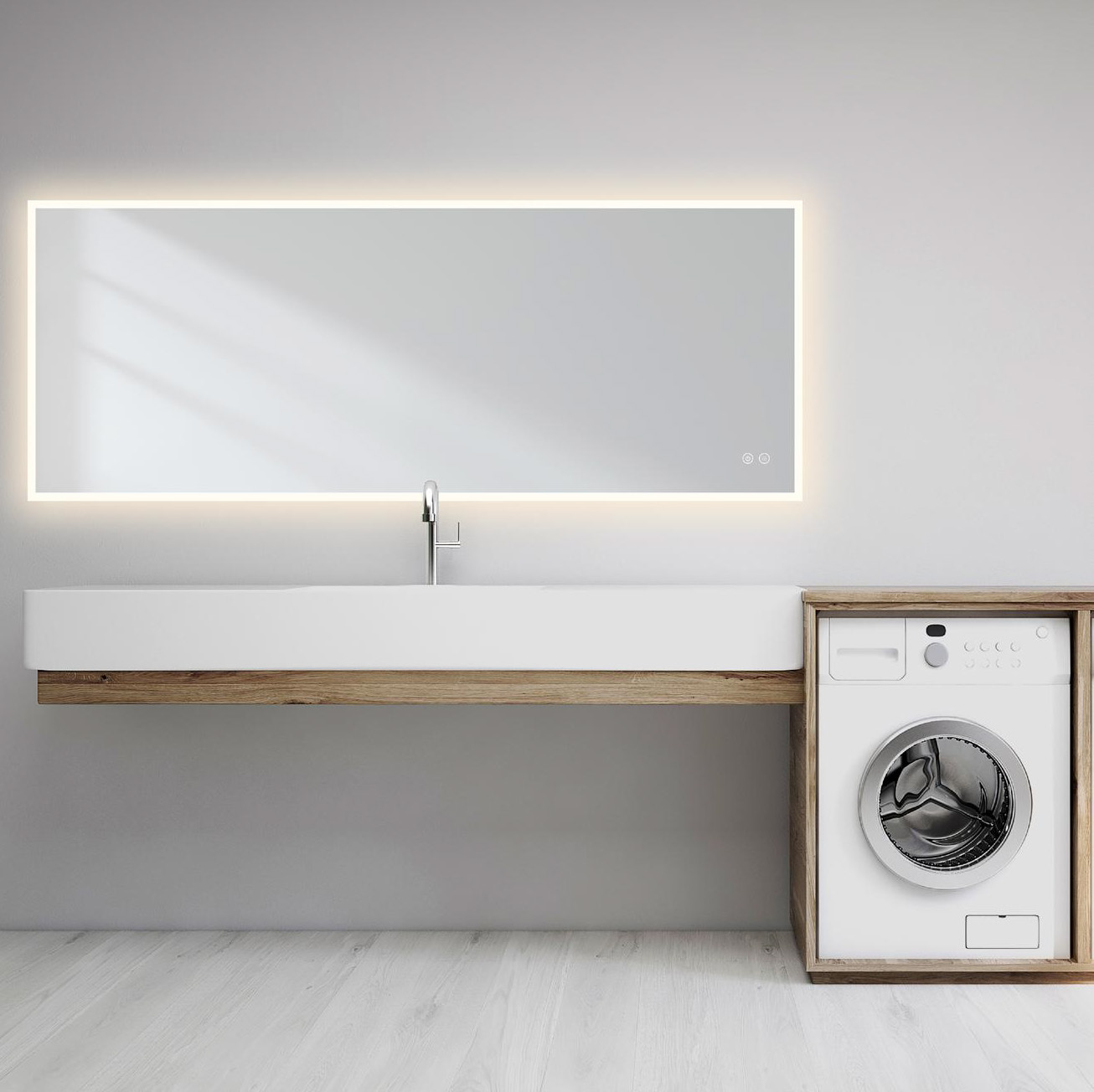 LED Shape Frameless Rectangular Mirrors LED Shape Frameless Rectangular Mirrors