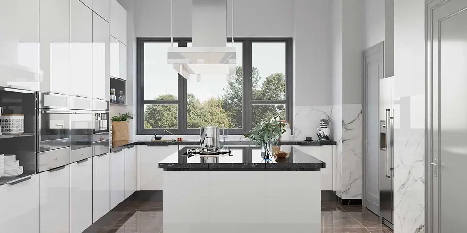 2 PAC Minimal Kitchen Cabinets Modern | OPPOLIA