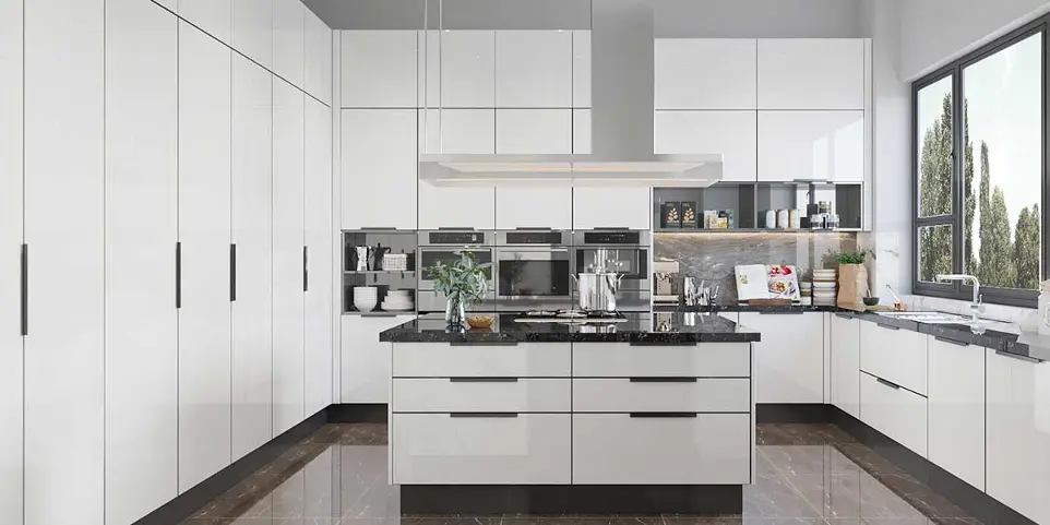 2 PAC Minimal Kitchen Cabinets Modern | OPPOLIA