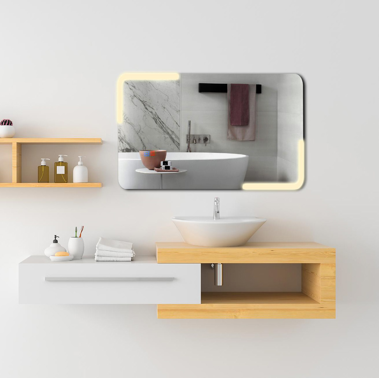 LED Frameless Curved Corners Mirrors LED Frameless Curved Corners Mirrors