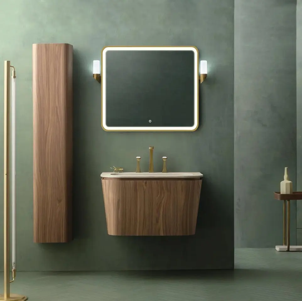 LED Framed Mirrors with Sandblasted Border