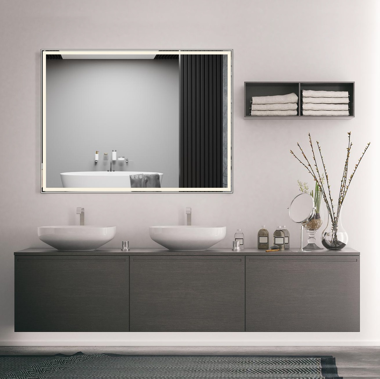 LED Framed Rectangular Mirrors