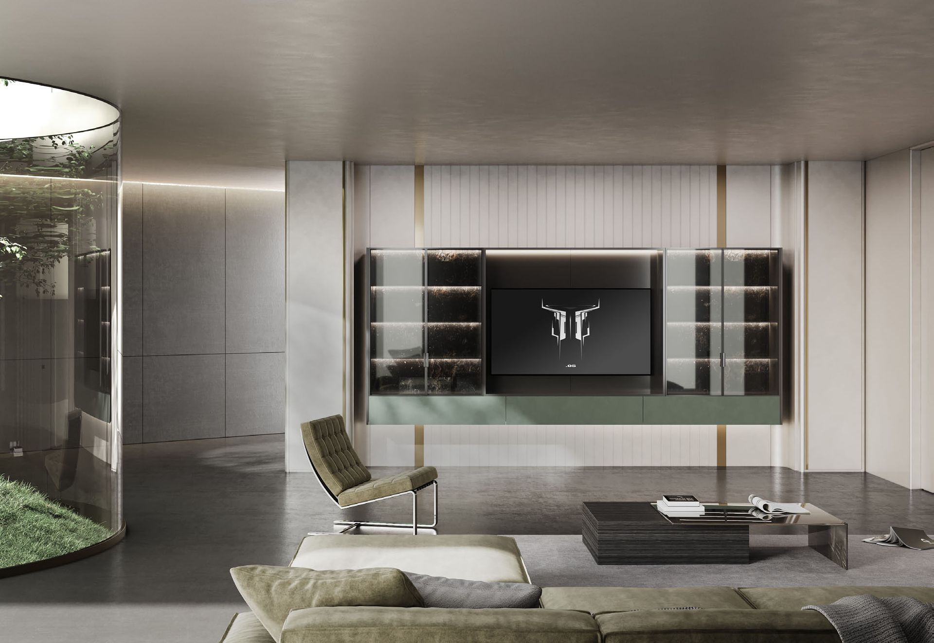 غرفة معيشة بلون الأخضر غرفة معيشة بلون الأخضر