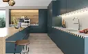 Blue Green Kitchen Cabinets Modern Style OBK23-L10