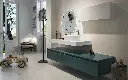 Wall Hung Vanity in Teal Blue Modern Style OBV23-L01