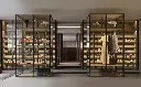 Modern Luxury Closet in Dark Grey and Dark Wood OBW23-L07