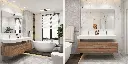 Contemporary Wall Hung Vanity Unit with Double Sink OBV22-PH