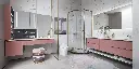 Double Basin Bathroom Vanity in Red OBV22-001