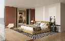 Red Wardrobe with Modern Long Brass Handles OBW23-M03