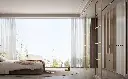 White and Taupe Wardrobe with Reeded Glass Doors BLYP23003