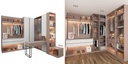 White and Pink Women Closet with Dressing Table OBW21-PVC01