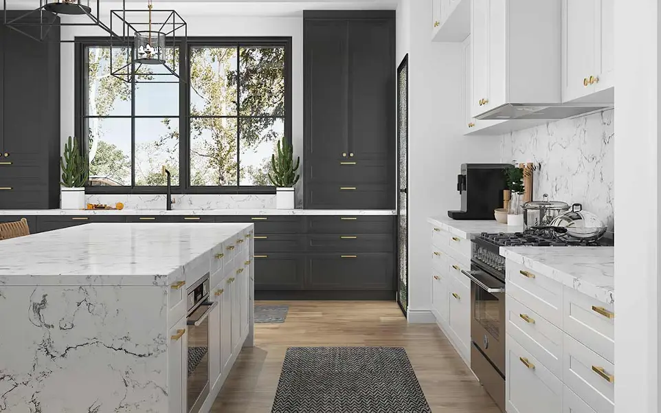 Modern Farmhouse Kitchen Cabinets OBK22-L15