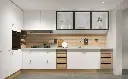 White And Wood Two-Tone Modern Style Kitchen Cabinet – OBK24L02