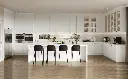 Traditional White Shaker Kitchen Cabinet With Island – OBK24L01