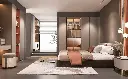 Dark Beige Textured Melamine Wardrobe OBW23-M01