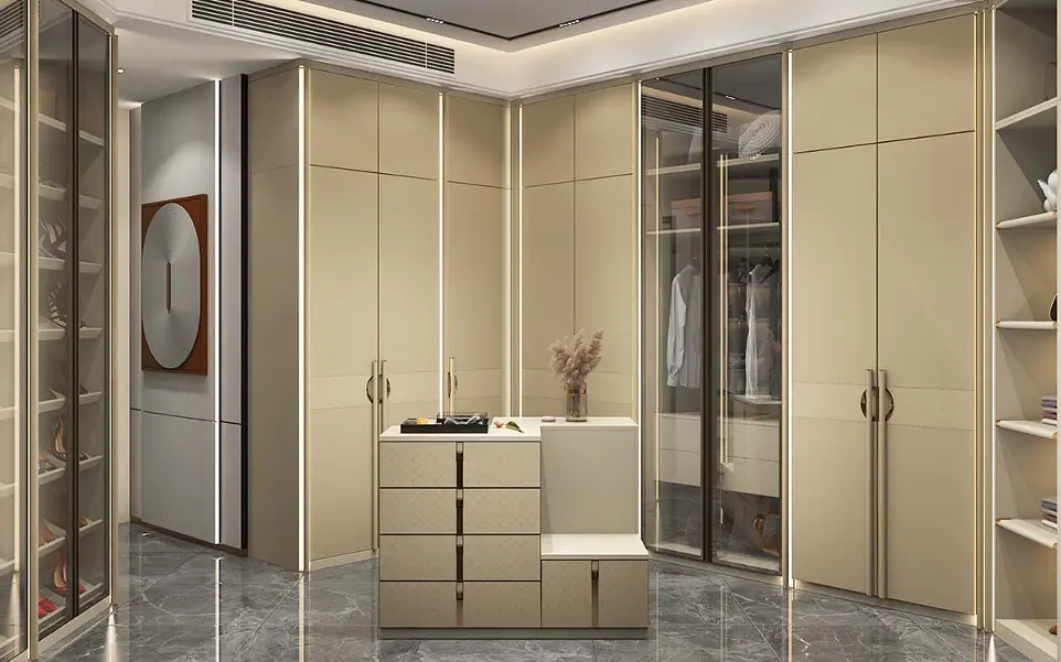 Luxury Walk in Closet with Island OBW23-PVC01