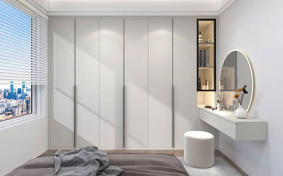 White Wardrobe with Dressing Table OBW23-L02