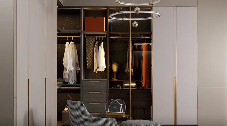 Fitted White Wall Wardrobe Designs OBW21-L01