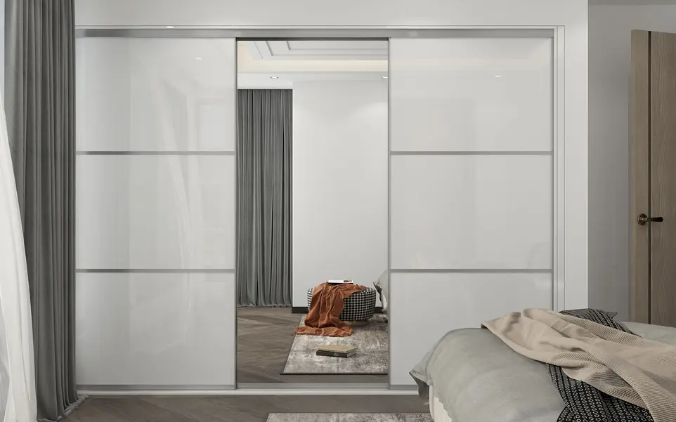 White Wardrobe With Mirror OBW23-L03