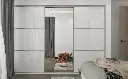 White Wardrobe With Mirror OBW23-L03