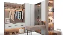 White and Pink Women Closet with Dressing Table OBW21-PVC01