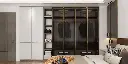 Modern PVC L-Shaped Wardrobe with Dressing Table OBW21-001