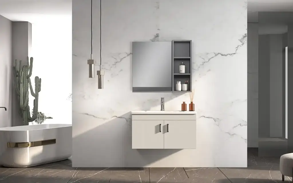 مغسلة حمام باللون البيج مع حوض BLWY23007
