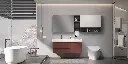 مغسلة حمام بالأحمر والأبيض BLWY23001