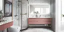 Double Basin Bathroom Vanity in Red OBV22-001