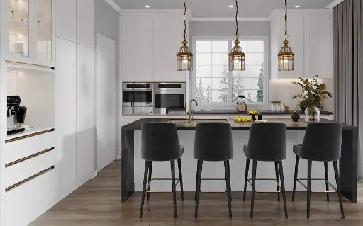 [OBK22-PVC01] Contemporary Handleless Shaker Kitchen OBK22-PVC01
