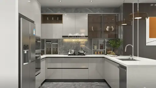 [OBK22-L12] U Shaped Kitchen with Peninsula OBK22-L12