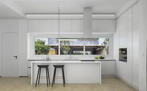 [OBK22-L14] Minimalist Kitchen Design in White OBK22-L14