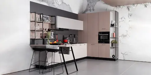 [BLCC21210] Textured Melamine Finish Kitchen Cabinets BLCC21210