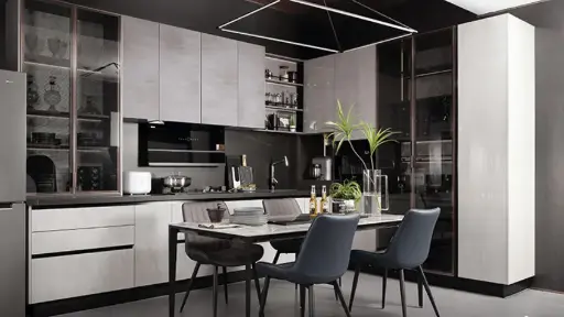 [BLCC21224] White Glossy UV Lacquer Kitchen Cabinets BLCC21224