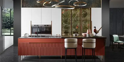 [OBK22-011] Luxury Kitchen Cabinets with Island OBK22-011