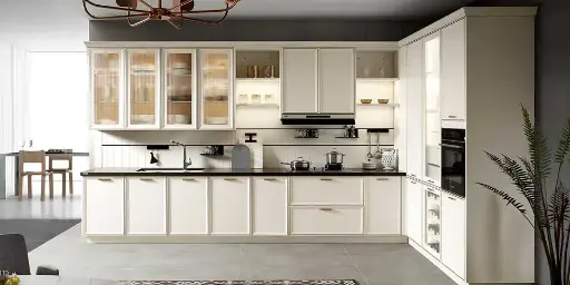 [OBK21-001] White Shaker PVC Kitchen Cabinets Set OBK21-001