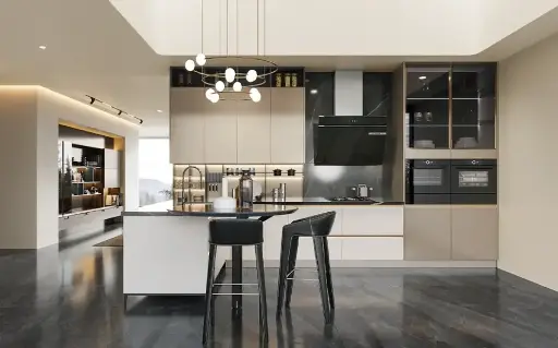 [OBK24L04] Two-Tone Luxury Style Kitchen Cabinets With Lacquer Finish – OBK24L04