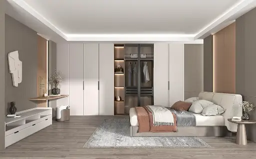 [BLYP23002] Cream Fitted Wardrobe with Rounded Door Edge BLYP23002