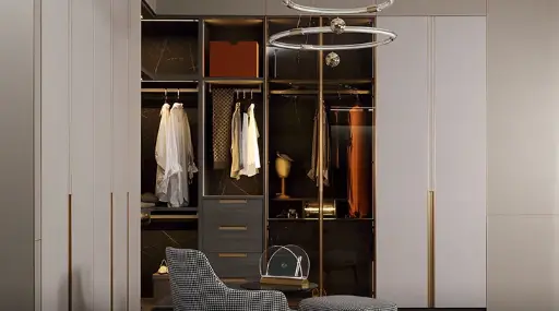 [OBW21-L01] Fitted White Wall Wardrobe Designs OBW21-L01