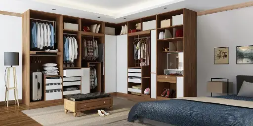 [OBW21-010] Wooden Walk In Closet in Melamine Finish OBW21-010