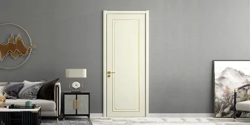 باب خشب مطلي باللون الأبيض العاجي مطفي YDG091D