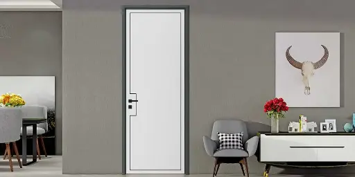 [YDG060D] Modern Minimalist White Geometric Wooden Door YDG060D