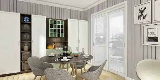 [YDM003Y] Modern White Sliding Glass Patio Door YDM003Y