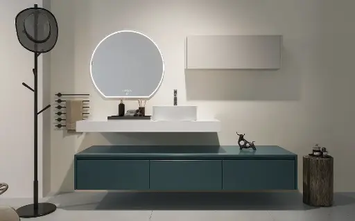 [OBV23-L01] Wall Hung Vanity in Teal Blue Modern Style OBV23-L01