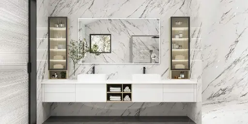 [OBV22-CE] Custom Bathroom Vanity with Tall Side Cabinet OBV22-CE
